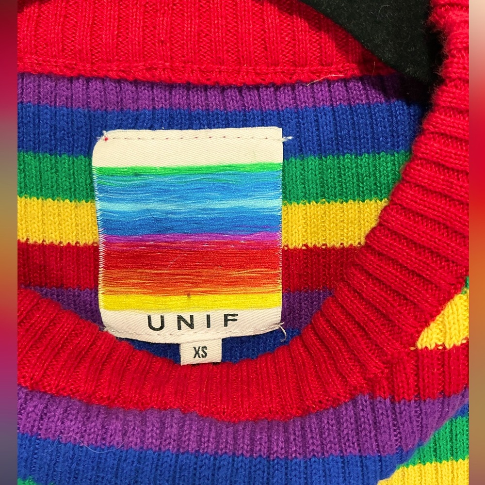 UNIF Rainb Cropped Knit Sweater
